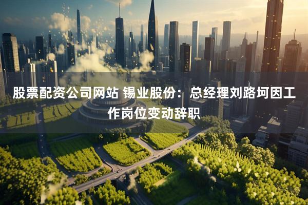 股票配资公司网站 锡业股份：总经理刘路坷因工作岗位变动辞职