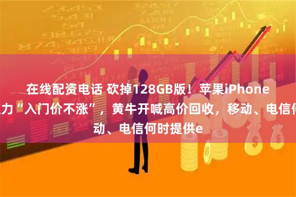 在线配资电话 砍掉128GB版！苹果iPhone17顶住压力“入门价不涨”，黄牛开喊高价回收，移动、电信何时提供e